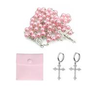 NYGGTYK 1 Querhalskette Und 1 Paar Kreuzohrringe Mit 1 Lagerbeutel, Eleem Schmuck, Geschenkschmuck, Modischer Und Einfacher Schmuck