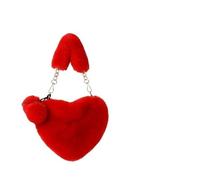 NYGGTYK 1 Rote, Herzförmige Tasche, Süße Plüsch-Handtasche, Süße Crossbody-Tasche Für Frauen, Kreative Weiche Ketten-Umhängetasche, Modische Bekleidungs-Tasche.