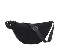 NYGGTYK 1 Stück Cord-Hüfttasche, Cord-Hüfttasche, Halbmond-Tasche, Bauch-Umhängetasche Für Damen, Schöne Hüfttasche, Halbmond-Umhängetasche, Cord-Halbmond-Tasche (Schwarz)