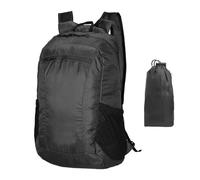 NYGGTYK 1 Stück Faltbarer Rucksack, Leichter Faltbarer Rucksack, Mini-Rucksack, Wasserdichter Rucksack, Tragbarer Aufbewahrungsrucksack, Einkaufsrucksack, Reiserucksack (Schwarz)