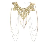 NYGGTYK 1 Stück Körperkette, Körperkette Für Frauen, Bikini-Halskette, Bauchkette, Körperbetonte Halskette, Körper-Goldkette, Sexy Körperschmuck Für Frauen, Körperschmuck Für Damen Und Mädchen