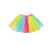 NYGGTYK 1 Stück Regenbogen-Tüllrock, Weiches, Flauschiges Tutu, Neon-Partykleidung Für Mädchen, 80er-Jahre-Kinderkleidung, Tanz-Tutu Mit Elastischem Band