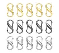 NYGGTYK 15 Stück Anti-Diebstahl-Zip-Clips, Ersatz-Doppelschnalle Für Zipschieber, Zip-Verschlussclip, Karabiner-Clip, Doppelendiger Karabiner-Clip