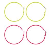 NYGGTYK 2 Paar Große Runde Ringohrringe, Einfache Und Vielseitige Ohrringe, Retro -Ohrringe, Kleidungszubehör, Modische Und Personalisierte Ohrringe