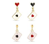 NYGGTYK 2 Paare Kartenohrringe, Kreative Ohrringe, Interessante Ohrringe, Modische Persönlichkeitsohrringe, Kleidungszubehör