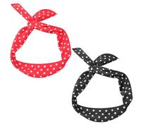 NYGGTYK 2 Stück Rock'n'Roll-Stirnbänder, Polka-Dot-Stirnbänder, Retro-Draht-Haarbänder, Stirnband-Schleifen, Kopftuch-Haar-Accessoires, 50er-90er-Jahre-Stil, Damen-Haar-Accessoires