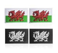 NYGGTYK 4 Stücke Walisischer Stofffleck, Bestickter Stoffflicke, Retro -Stofffleck, Dekorativer Stoffflicke Können Für Kleidung, Rucksäcke, Hüte Verwendet Werden