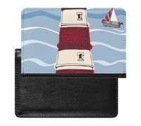 NYKVTG Reisepasshülle Boot Leuchtturm Reisepass Tasche Reise Gadget Impfpass Hülle Für Damen Herren