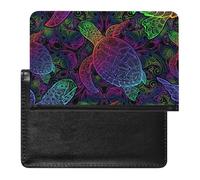 NYKVTG Reisepasshülle Bunte Schildkröten Reisepass Schutzhülle Geldbörsen Für Kreditkarten Ausweis Reisedokumente