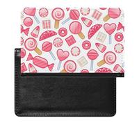 NYKVTG Reisepasshülle Rosa Herz Candy Reisepass Tasche Reise Gadget Impfpass Hülle Für Damen Herren