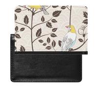 NYKVTG Reisepasshülle Vögel Welle Blatt Reisepass Schutzhülle Geldbörsen Für Kreditkarten Ausweis Reisedokumente