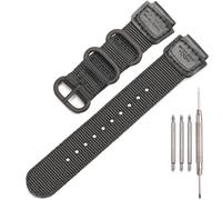 Nylon Armband Kompatibel mit Casio W735H AQS810 AEQ110BW AE1200WH W800HG A158WA Heavy Duty Metall Ring Uhrenarmband 18mm Ersatz Drahtband (Black Black buckle)
