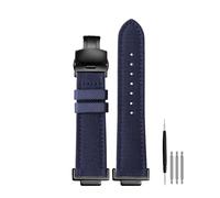 Nylon & Kuhleder Uhrenarmband, Kompatibel Mit Casio G-Shock GA110 GA100 GA400 GA700 GBA-800 DW5600 G5600 GW5610, 16mm Ersatzarmband(Blue black folding)
