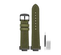Nylon & Kuhleder Uhrenarmband, Kompatibel Mit Casio G-Shock GA110 GA100 GA400 GA700 GBA-800 DW5600 G5600 GW5610, 16mm Ersatzarmband(Green black pin)