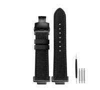 Nylon & Kuhleder Uhrenarmband, Kompatibel Mit Casio G-Shock GA110 GA100 GA400 GA700 GBA-800 DW5600 G5600 GW5610, 16mm Ersatzarmband(Black black folding)