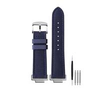 Nylon & Kuhleder Uhrenarmband, Kompatibel Mit Casio G-Shock GA110 GA100 GA400 GA700 GBA-800 DW5600 G5600 GW5610, 16mm Ersatzarmband(Blue silver pin)