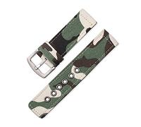 Nylon NATO Armband Band Canvas Nylonband 18mm Uhrenarmband-Uhr-Teile Camouflage Grün, 22mm