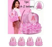 Nylon Reißverschluss-Verschluss A-Z 26 Buchstaben Mode Spitze Tanztasche, Ballett Tasche, Übungs Doppel Schulter Lateinamerikanisch Schultasche Rucksa