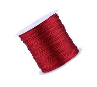 Nylon Satin Cord Rattail 100M x 0.8mm - DIY Schmuck, Halskette, Armband - Knotting, Makramee, Schmuckherstellung - Rot