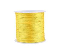 Nylonschnur 0,8 mm 100 m Gelb - Makramee Faden für Schmuckherstellung Armbänder Halsketten DIY Handwerk Lederarbeiten Perlenstring Stark Langlebig Für Kunsthandwerk
