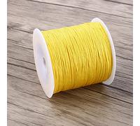 Nylonschnur, 100 m x 0,8 mm Gelb Nylonschnur Satinschnur Chinesischer Nylonknoten Rund Schnur Perlenschnur Regenbogen für DIY Handwerk Schmuckherstellung Halsketten