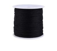 Nylonschnur, Haofy 100 m x 0.8 mm Nylon Schnurkabel Perlenstring, Makramee Faden Kabel für DIY Handwerk Machen Armbänder/Halskette/Rattail, Nylonfaden Satinschnur für Schmuckherstellung, Schwarz