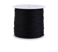 Nylonschnur, Haofy 100 m x 0.8 mm Nylon Schnurkabel Perlenstring, Makramee Faden Kabel für DIY Handwerk Machen Armbänder/Halskette/Rattail, Nylonfaden Satinschnur für Schmuckherstellung, Schwarz