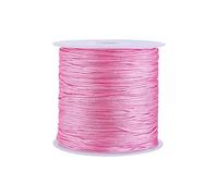 Nylonschnur, Haofy 100 m x 0,8 mm Nylon Schnurkabel Perlenstring, Makramee Faden Kabel für DIY Handwerk Machen Armbänder/Halskette/Rattail, Nylonfaden Satinschnur für Schmuckherstellung, Rosa