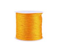 Nylonschnur, Haofy 100 m x 0,8 mm Nylon Schnurkabel Perlenstring, Makramee Faden Kabel für DIY Handwerk Machen Armbänder/Halskette/Rattail, Nylonfaden Satinschnur für Schmuckherstellung, Gold Gelb