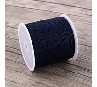 Nylonschnur, Haofy 100 m x 0,8 mm Nylon Schnurkabel Perlenstring, Makramee Faden Kabel für DIY Handwerk Machen Armbänder/Halskette/Rattail, Nylonfaden Satinschnur für Schmuckherstellung, Navy Blau