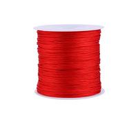 Nylonschnur, Haofy 100 m x 0.8 mm Nylon Schnurkabel Perlenstring, Makramee Faden Kabel für DIY Handwerk Machen Armbänder/Halskette/Rattail, Nylonfaden Satinschnur für Schmuckherstellung, Rot