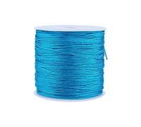 Nylonschnur, Haofy 100 m x 0,8 mm Nylon Schnurkabel Perlenstring, Makramee Faden Kabel für DIY Handwerk Machen Armbänder/Halskette/Rattail, Nylonfaden Satinschnur für Schmuckherstellung, Pfauenblau
