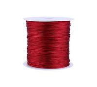 Nylonschnur, Haofy 100m x 0,8mm Nylon Schnurkabel Perlenstring, Makramee Faden Kabel für DIY Handwerk Machen Armbänder/Halskette/Rattail, Nylonfaden Satinschnur für Schmuckherstellung, Weinrot