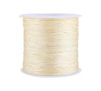 Nylonschnur, Haofy 100m x 0,8mm Nylon Schnurkabel Perlenstring, Makramee Faden Kabel für DIY Handwerk Machen Armbänder/Halskette/Rattail, Nylonfaden Satinschnur für Schmuckherstellung, Beige