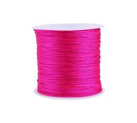 Nylonschnur, Haofy 100m x 0,8mm Nylon Schnurkabel Perlenstring, Makramee Faden Kabel für DIY Handwerk Machen Armbänder/Halskette/Rattail, Nylonfaden Satinschnur für Schmuckherstellung, Rosig