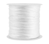 Nylonschnur Weiß, Schnur für Plissee 0,8mm, Satin für Armbänder, Chinesische Knotenschnur, Strickseil, Knotenschnur, 100 M X 0,8 mm Nylon, Rattail, Makramee Faden, Weiß