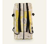 Nyuzi Blackwhite Upcycling Travelbag XL | große Reisetasche mit Rucksackfunktion recycelt aus Zementsäcken - fairtrade Gelb Mombasa Cement