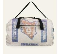 Nyuzi Blackwhite Upcycling Weekender | Sporttasche mit Rucksackfunktion recycelt aus Zementsäcken - fairtrade blau simba cement S