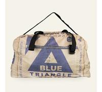 Nyuzi Blackwhite Upcycling Weekender | Sporttasche mit Rucksackfunktion recycelt aus Zementsäcken - fairtrade Blau Traingle Cement L