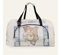 Nyuzi Blackwhite Upcycling Weekender | Sporttasche mit Rucksackfunktion recycelt aus Zementsäcken - fairtrade blau simba cement L