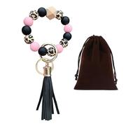 NyxSeat 1 Handgelenk-Schlüsselanhänger Und 1 Samtbeutel, Boho-Perlenarmband Mit Quasten-Schlüsselanhänger, Auto-Schlüsselanhänger Für Frauen.