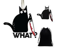 NyxSeat 1 Katzen-Schlüsselanhänger, mit 1 Katzenbrosche, 1 Aufbewahrungstasche, schwarzer Katzen-Schlüsselanhänger, Metall-Katzen-Schlüsselanhänger, kreativer Katzen-Anhänger