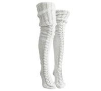 NyxSeat 1 Paar lange Socken, gestrickte warme Socken, Herbst und Winter Fußwärmer, bequeme Schlafsocken, kältebeständige Wollsocken, lange dicke Socken für Frauen, kniehohe Hausschuhe Socken