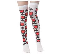 NyxSeat 1 Paar Personalisierte Pokersocken, Gestreifte Pokersocken Für Damen, Poker-Kniestrümpfe, Enge Pokersocken, Können Bei Rollenspielen, Mottopartys Usw. Verwendet Werden.