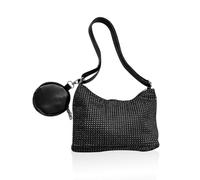 NyxSeat 1 Stück Clutch-Tasche, schwarze Paillettentasche, Abendtasche, Damenhandtasche, verstellbare Umhängetasche, kleine Geldbörse, Strasstasche, Glitzertasche