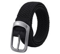 NyxSeat 1 Stück Herrengürtel, Herren-Stretchgürtel, elastisches Band, gewebter Gürtel, Herren-Lochlosgürtel, Freizeitgürtel (schwarz)