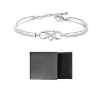 NyxSeat 1 Stück Herzförmiges Armband Für Damen, 1 Stück Aufbewahrungsbox, Silberarmband Für Damen, Verstellbares Armband, Modischer Und Schlichter Schmuck, Geeignet Für Damen Und Mädchen