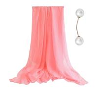 NyxSeat 1 Stück Mädchen Schal Halstuch, 1 Stück Perlennadel, Damen Chiffon Schal, Damen Durchscheinender Leichter Schal Schulterschal, Herbst und Winter Weicher Nackenschutz Schal (Rosa, 160cm*80cm)