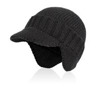 NyxSeat 1 Stück Schwarze Gestrickte Zylindermütze, Winterwarme Gehörschutzmütze, Dicke Und Bequeme Herrenmütze, Zubehör Für Outdoor-Sportarten