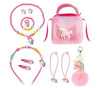 NyxSeat 12 Stück Regenbogen-pferd-schmuck, Mädchen-haar-accessoires-geschenkset, Kinder-umhängetasche, Kinder-schmuck-accessoires, Regenbogen-pferd-anhänger